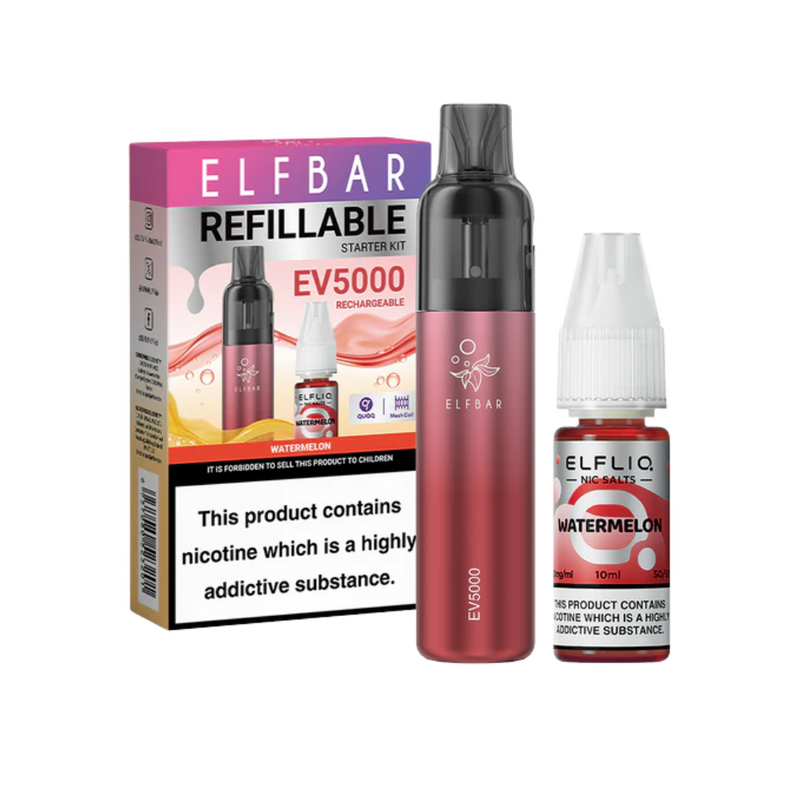 Load image into Gallery viewer, Elf Bar EV5000 Refillable Rechargeable Disposable Vape Kit