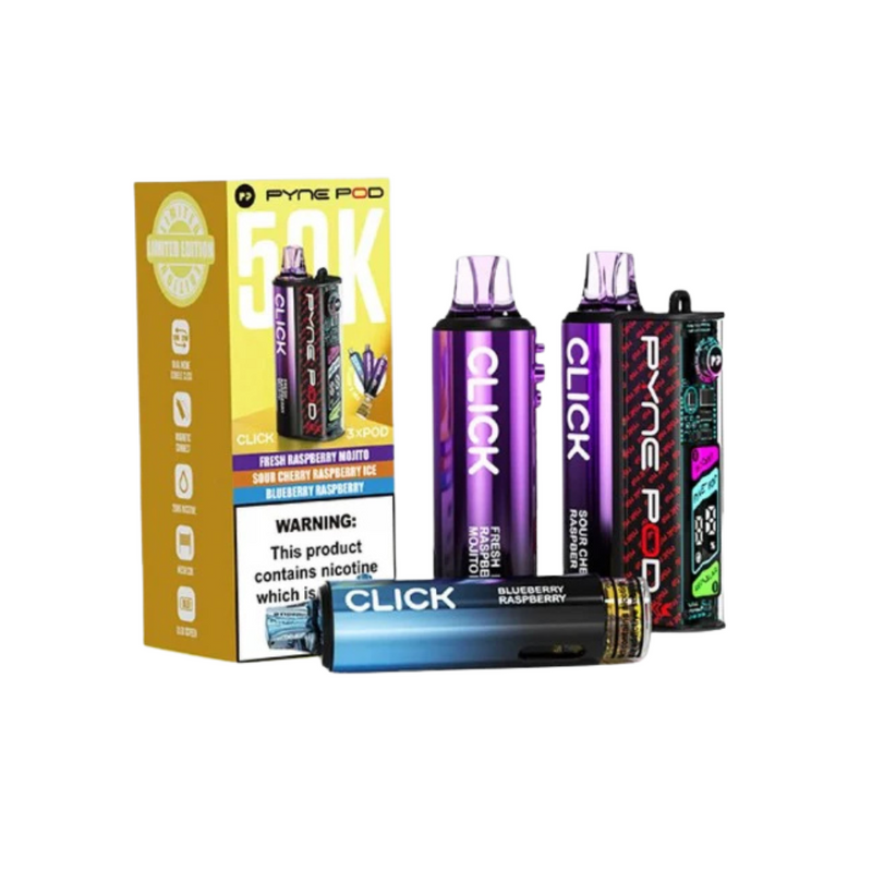 Load image into Gallery viewer, Pyne Pod Click 50k Prefilled Pod kit | Raspberry Edition