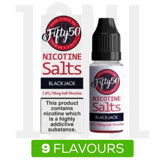 Fifty 50 Nic Salts 10ml | Smooth MTL E-Liquid for Pod Kits UK Shop Disposables Fifty 50 Nic Salts 10ml | Smooth MTL E-Liquid for Pod Kits UK Shop Disposables