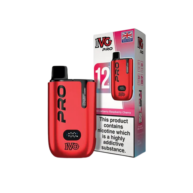 Load image into Gallery viewer, IVG Pro 12 Prefilled Vape Pod Kit | Strawberry Raspberry Cherry
