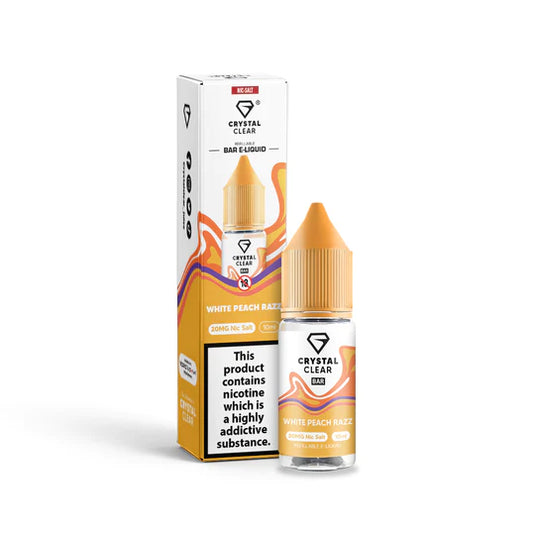 Crystal Clear Nic Salt E-Liquid | White Peach Razz